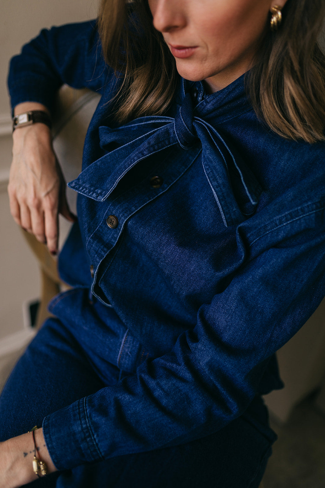 Chemise en jean Marine