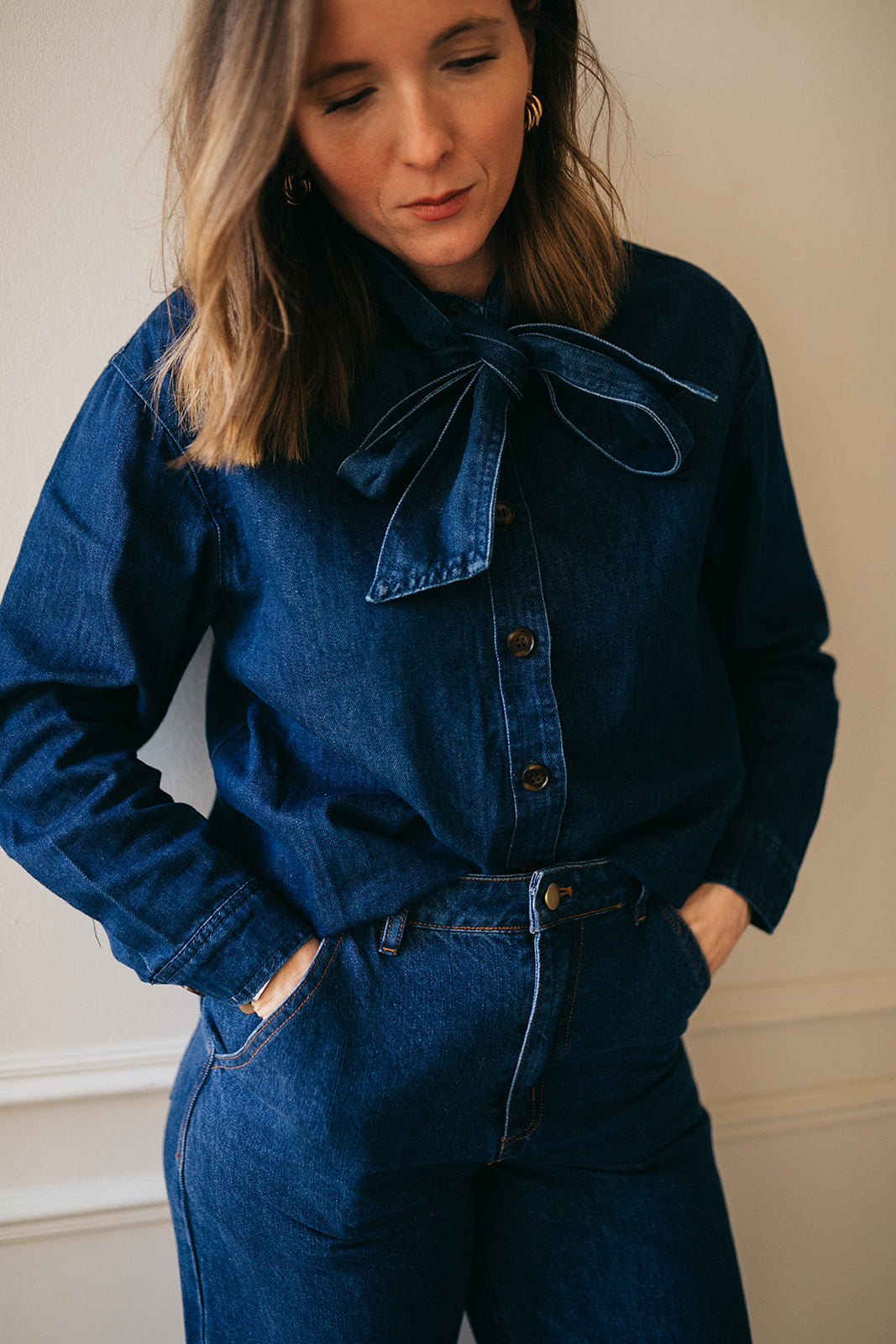 Chemise en jean Marine