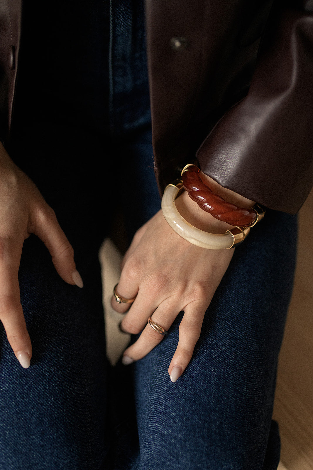 Trio bracelets en résine